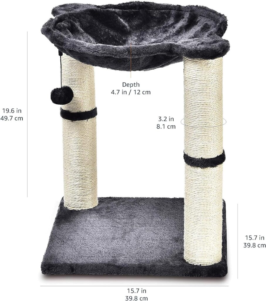 Amazon Basics Cat Tower with Hammock and Scratching 