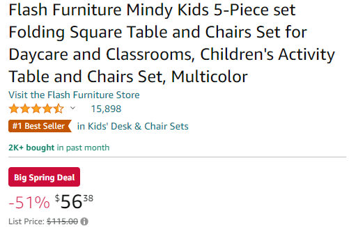 Flash Furniture Mindy Kids 5-Piece set