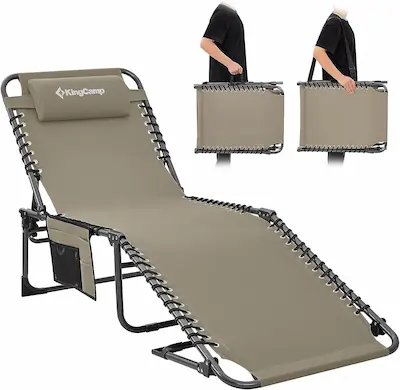 KingCamp Folding Chaise Lounge Chair for Outside Beach