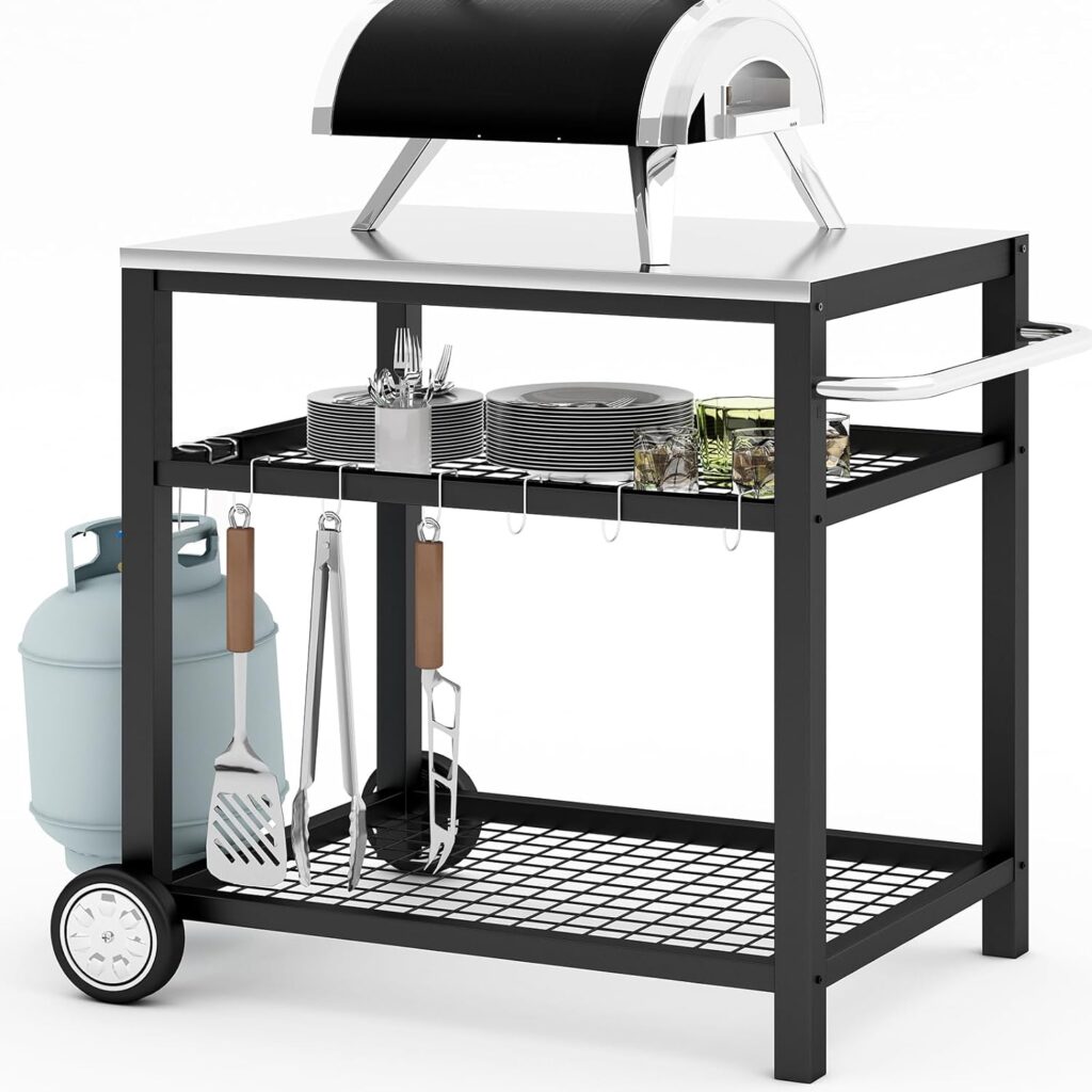 Work Cart Table Stainless Steel Grill Cart Modular Table
